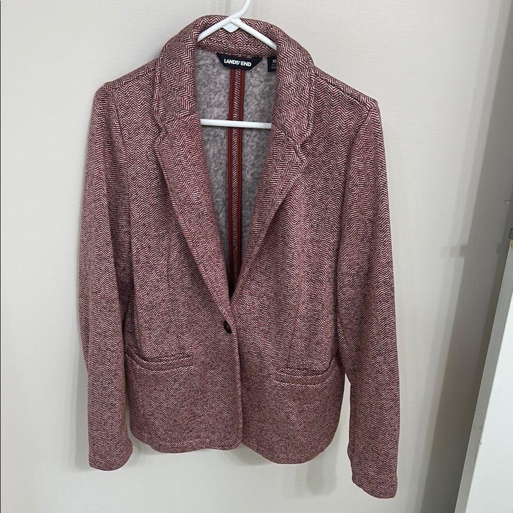 Lands' End Fleece Blazer, Notched Lapels